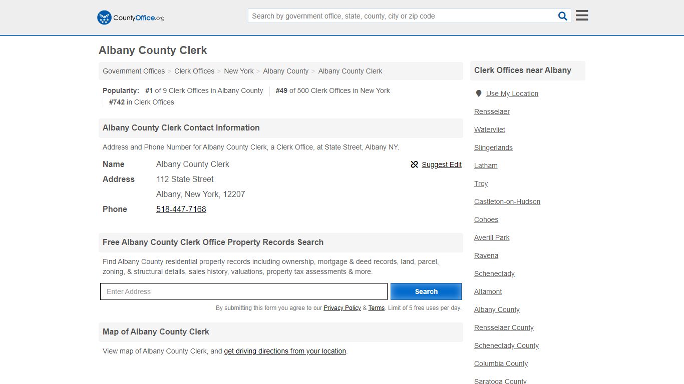 Albany County Clerk - Albany, NY (Address and Phone)