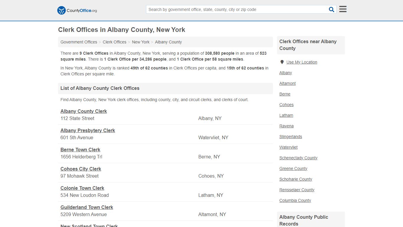 Clerk Offices - Albany County, NY (County & Court Records)